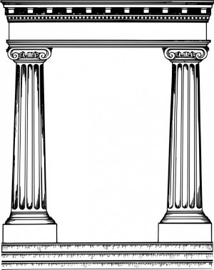 Roman pillars frame vector image in 2019.