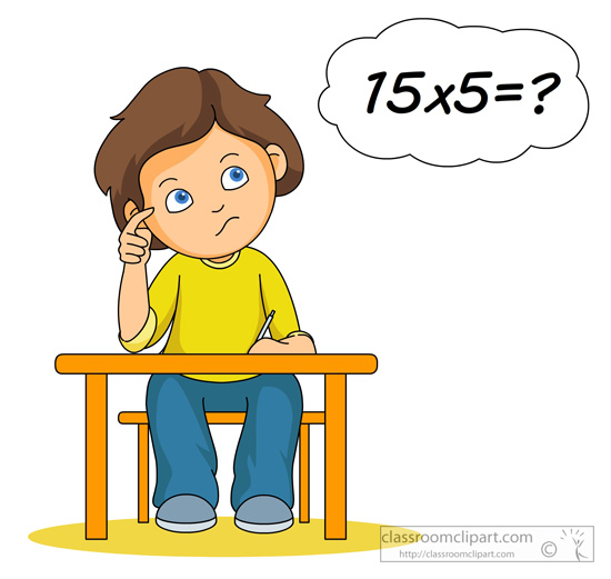 Child Thinking Math Clipart.