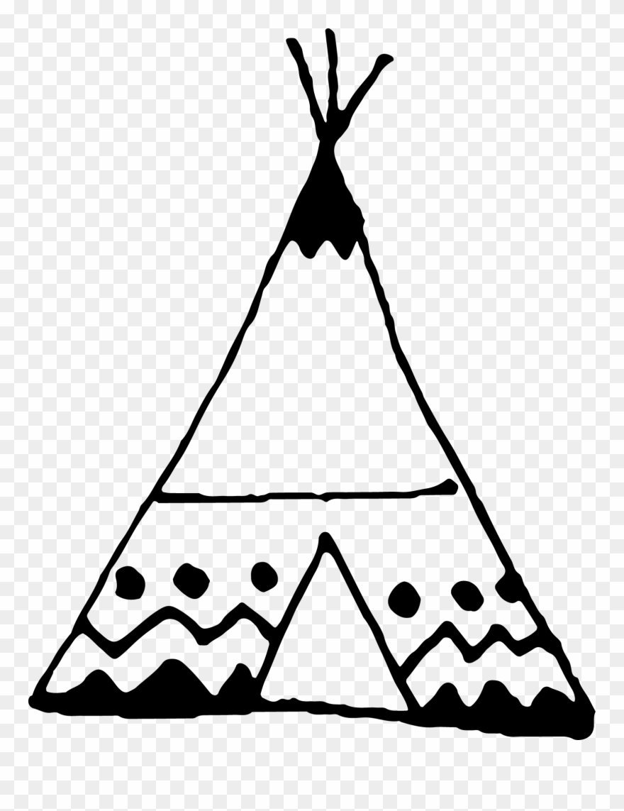 Freeuse Stock Black And White Teepee Clipart.