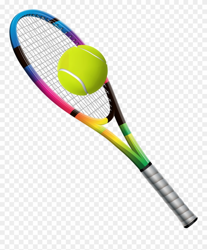 Tennis Racket And Ball Transparent Png Clip Art Image.