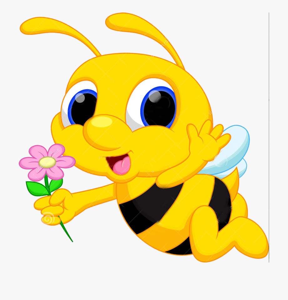 Wallmonkeys Cute Bee Cartoon Flying While Carrying.