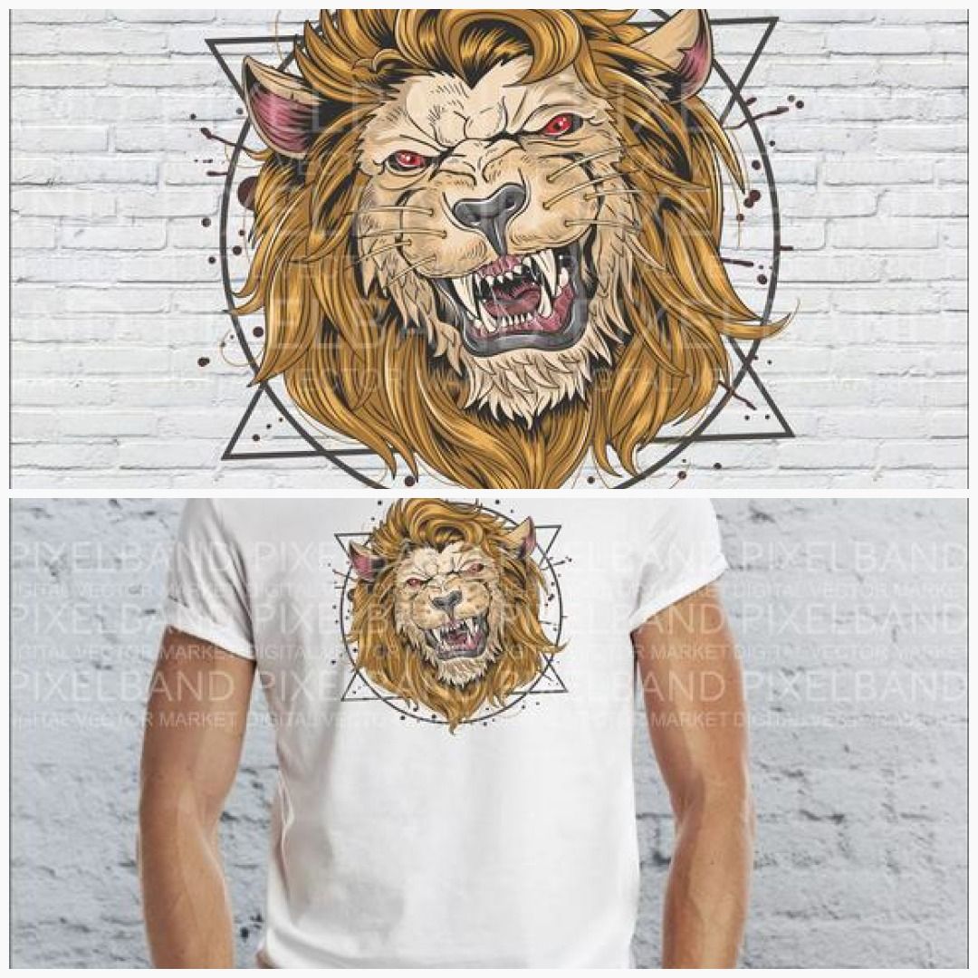 Angry lion svg.Angry lion head vector, digital print,t.