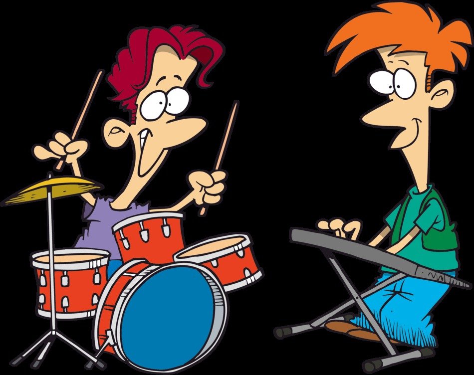 Cartoon Rock Band Clip Art free image.