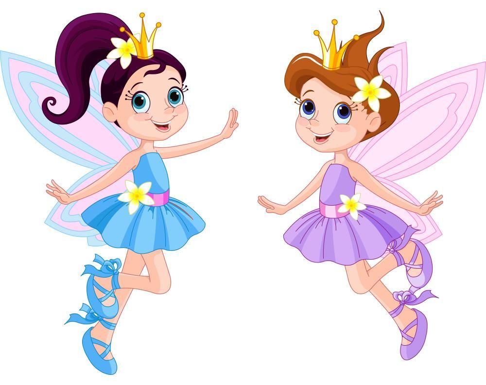 Two Cute Fairies Wall Decal.