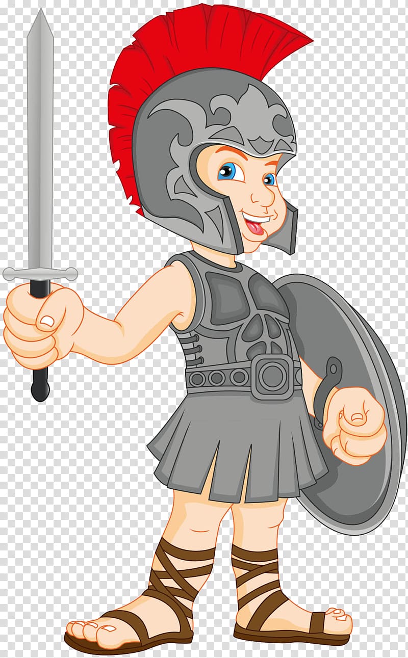 Gladiator , Cute Roman warrior of the material transparent.