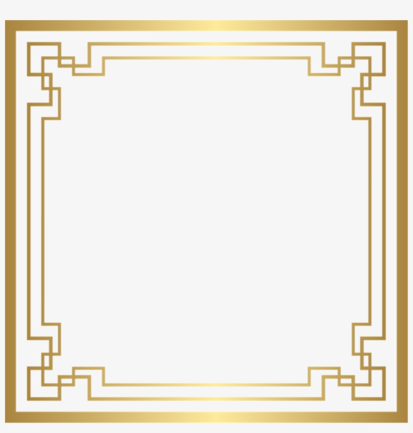 Square Gold Golden Frame Border Squareframe Decoration.