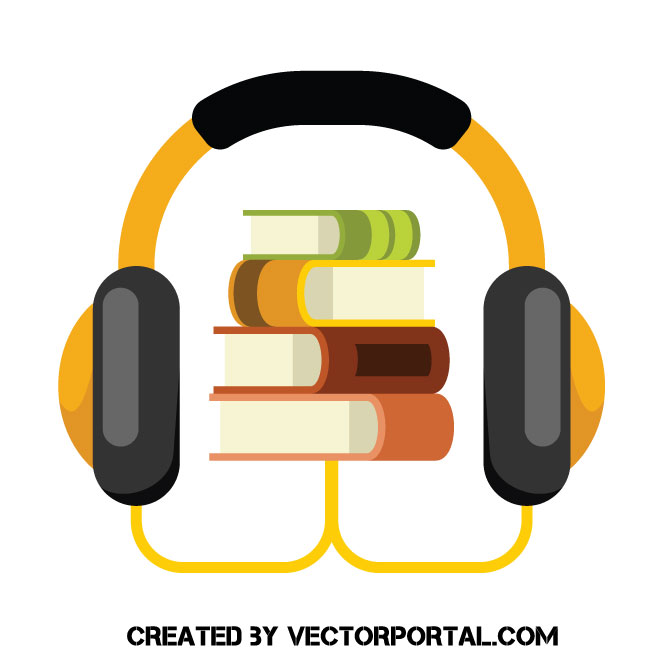 Audio book vector clip art.