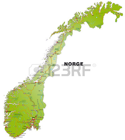 Cartina Della Norvegia Con Autostrade Clipart Royalty.