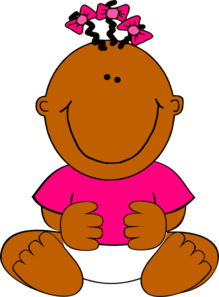 Brown Baby Girl Sitting PNG, SVG Clip art for Web.