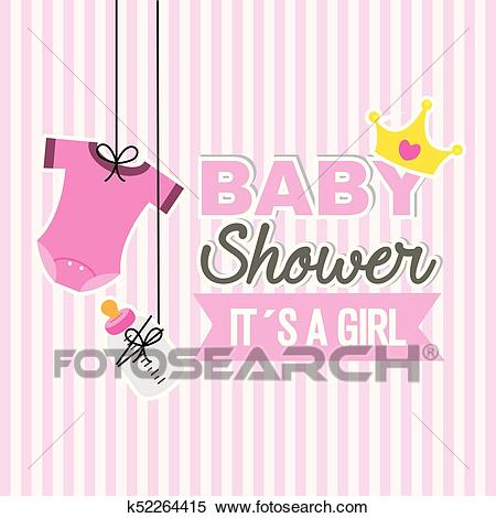 Baby shower girl Clipart.