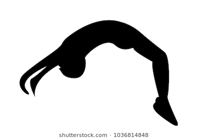 Backflip Silhouette On White Background.