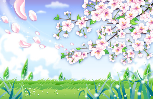 Natural landscape background clipart free vector download.