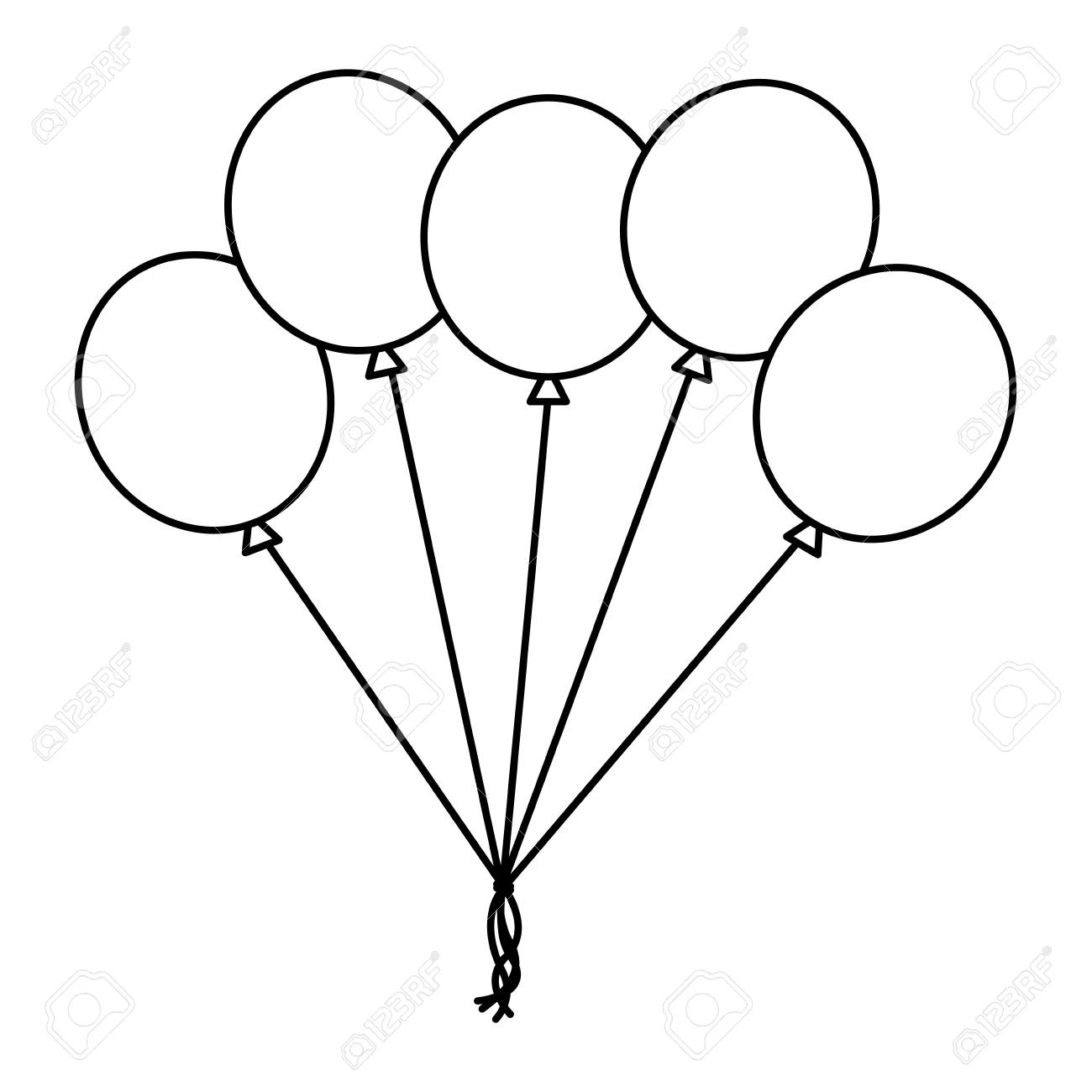 bunch balloons decoration ornament party vector illustration...