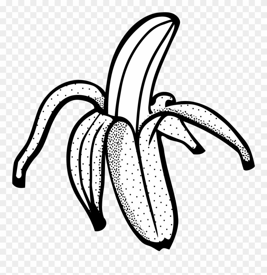 Banana Black And White Clipart.