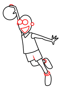 Drawing a cartoon basketball player.