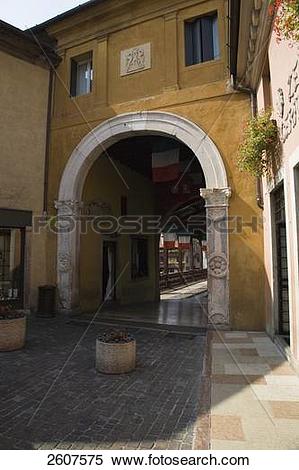 Stock Image of Archway of palace, Bassano Di Grappa, Ponte Degli.