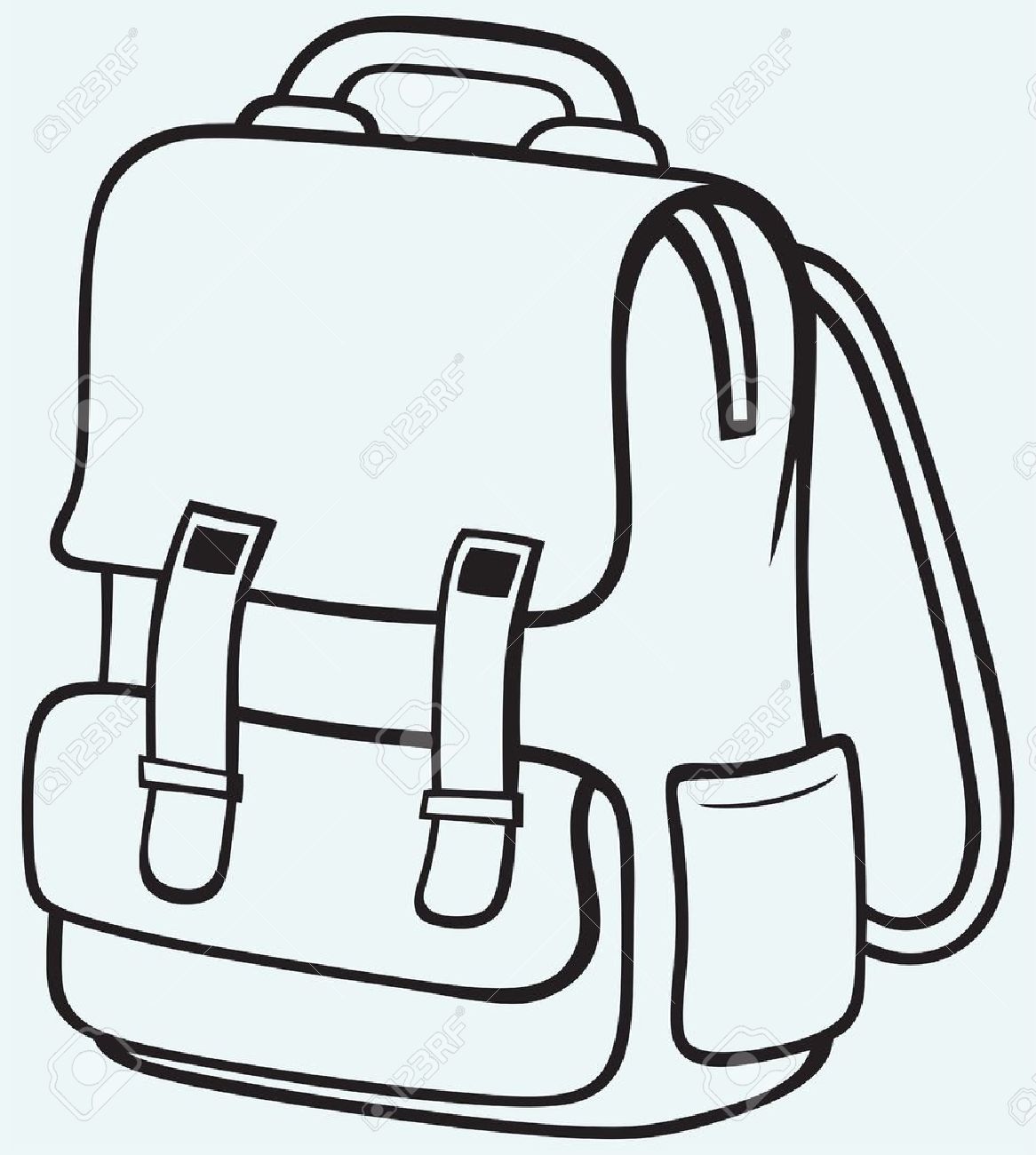 School Bag Clipart Black And White.