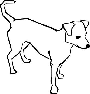 Dog black and white clip art.