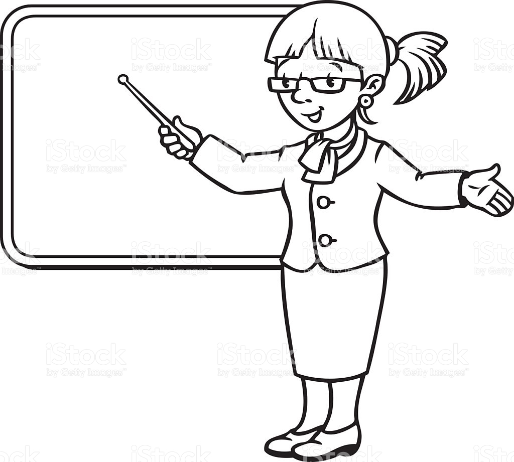 Clipart Teacher Black And White.