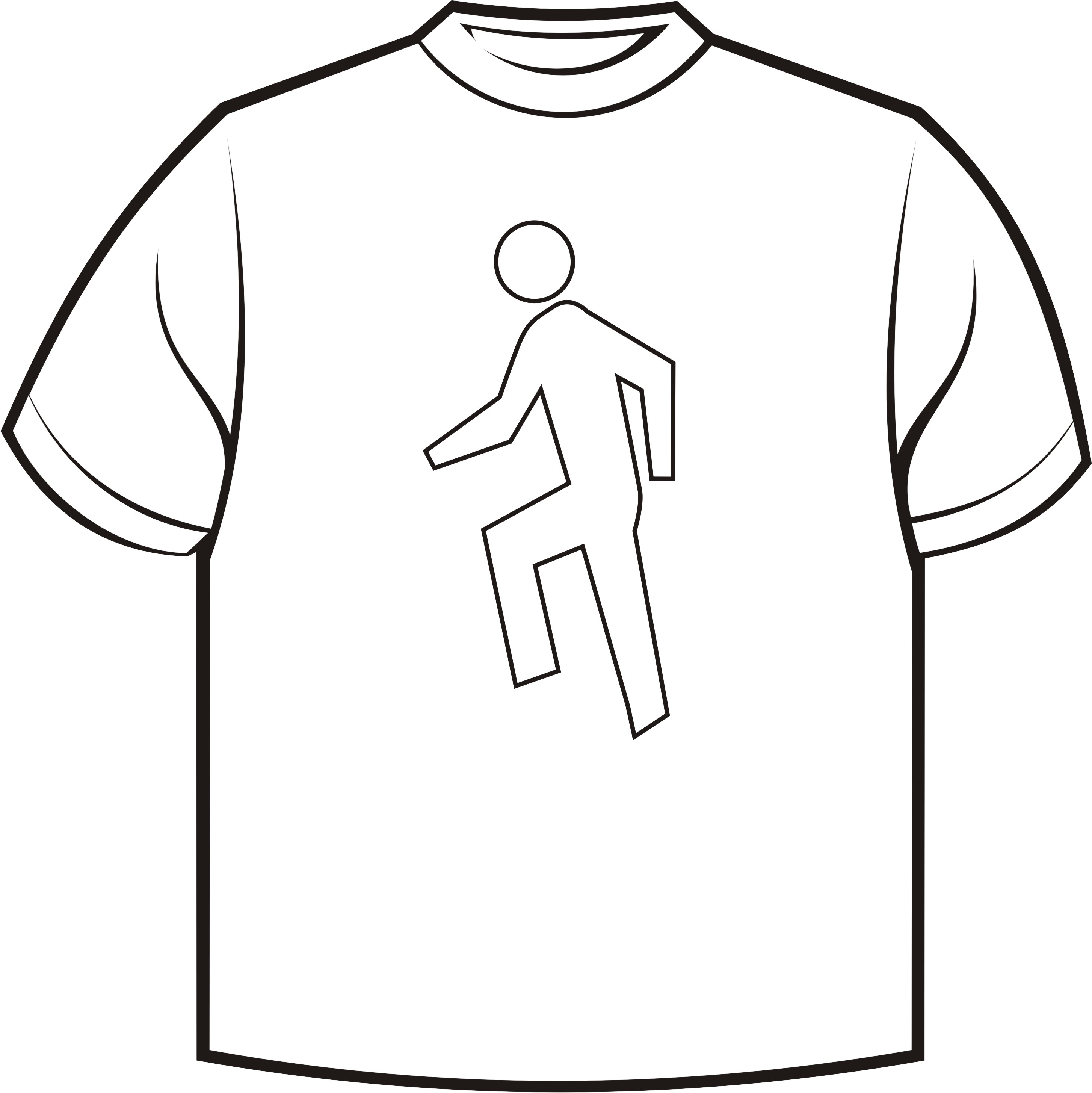 Shirt Character Clipart Black And White.