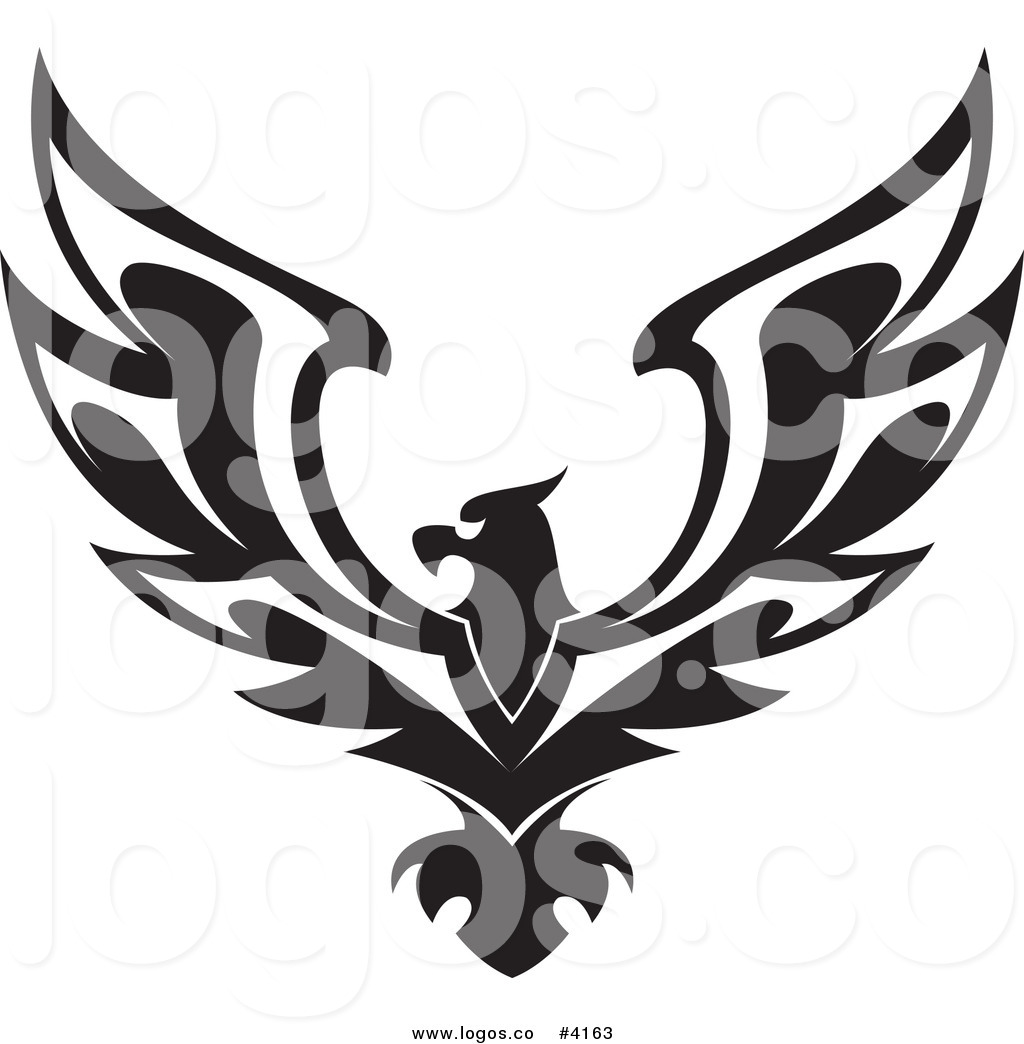 Royalty Free Black Eagle Logo by Vector Tradition SM.