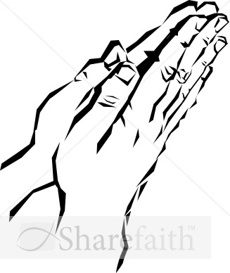 Black Praying Hands Clipart.