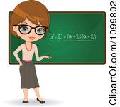 Clipart Friendly Brunette Female Math Teacher With Glasses.