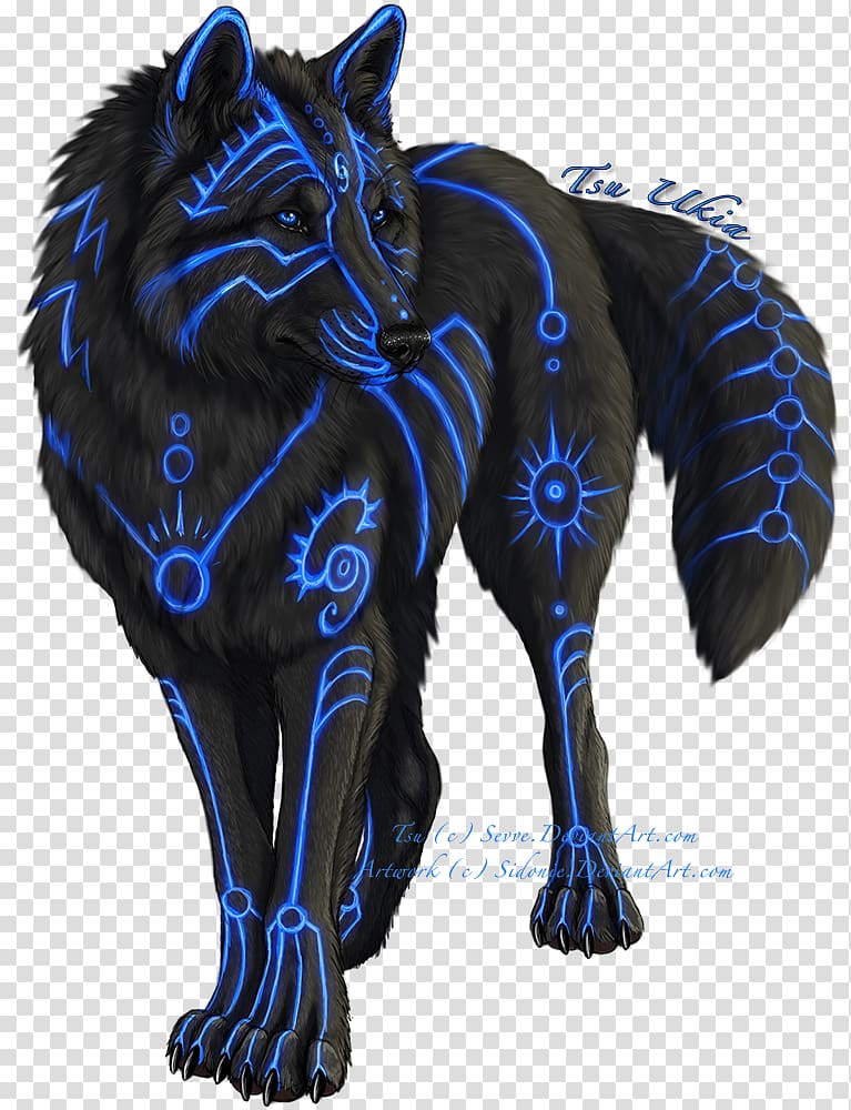 Gray wolf Drawing Fantasy, BLUE WOLF transparent background.