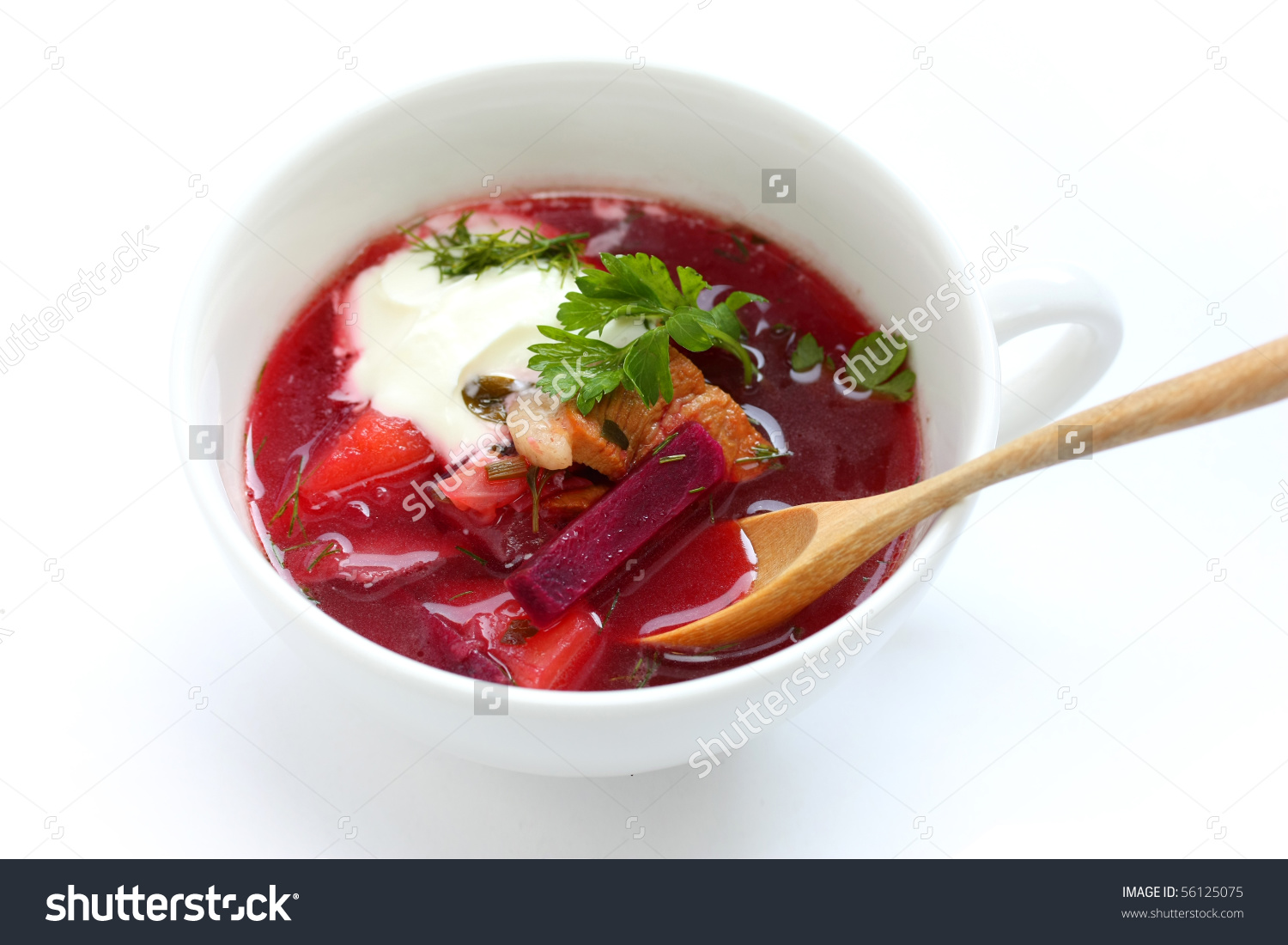 Borsch , Borscht , Russian Beetroot Soup Stock Photo 56125075.