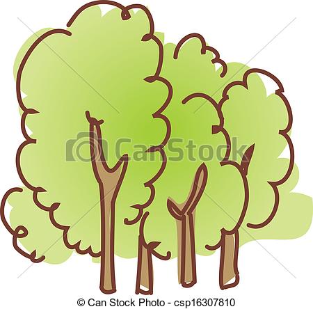 Vector Clip Art van bos, Bomen.