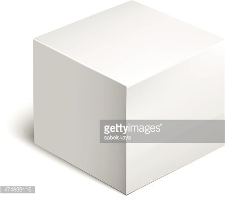 White Package Box. Mockup Template Clipart Image.