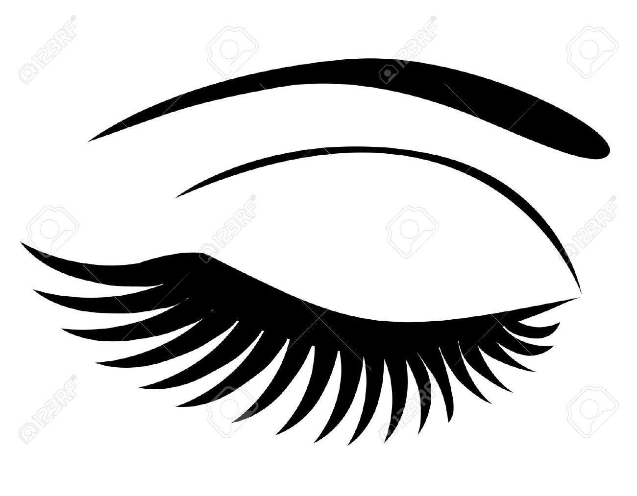 Eye Closed With Long Lashes Royalty Free Cliparts, Vectors, And.