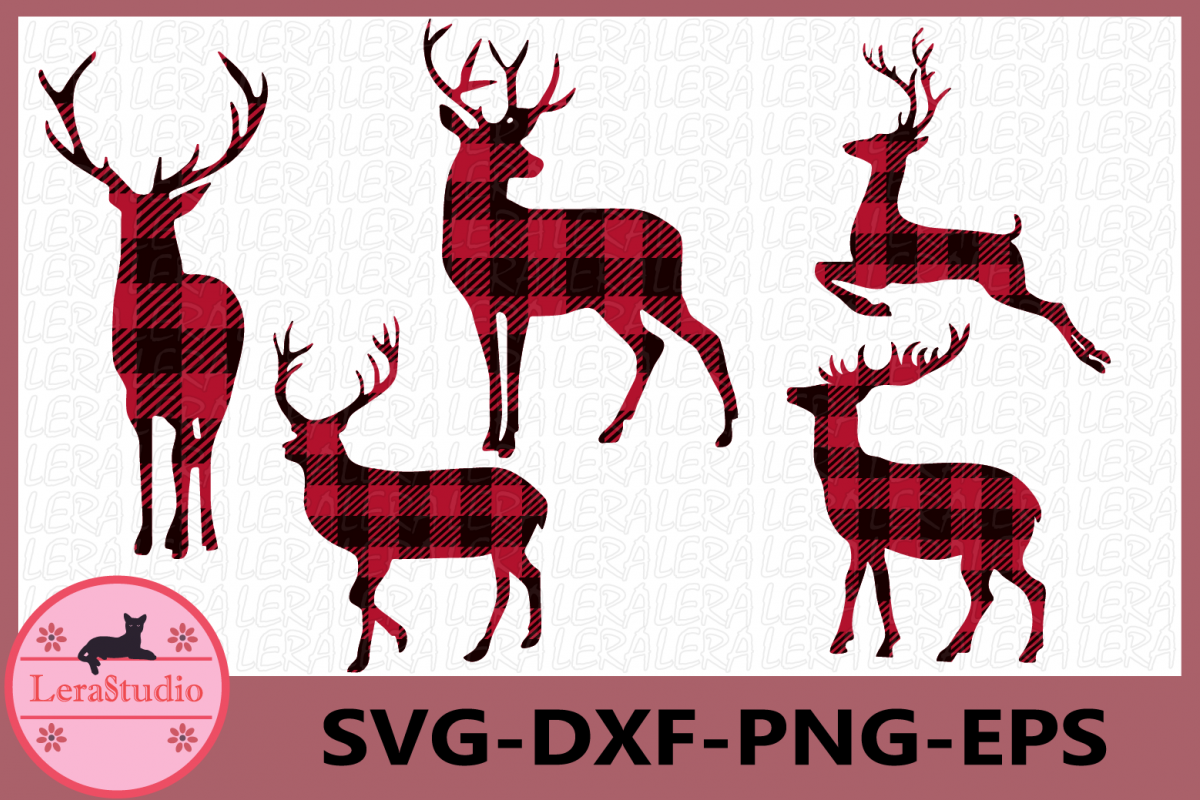 Deer Buffalo Plaid Svg, Deer SVG Files, Deer Clipart, Deer.