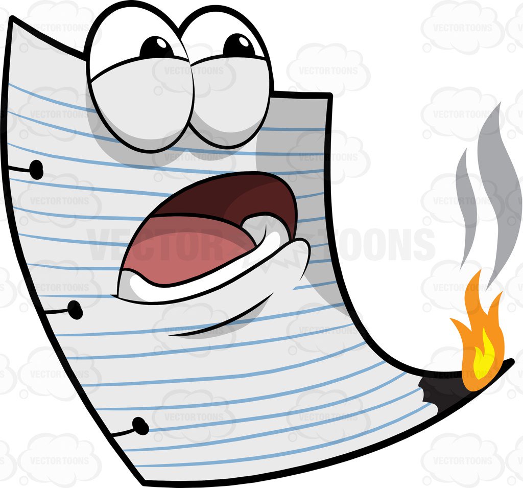 Burning Paper Clipart.