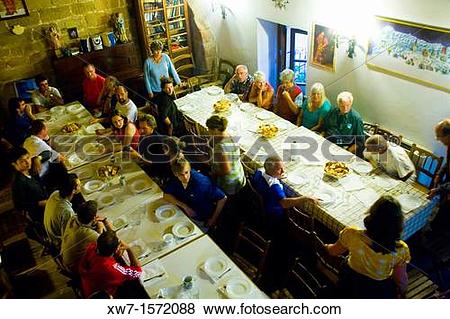 Pictures of Dinning room at the Church and Pilgrims refuge of Gra.