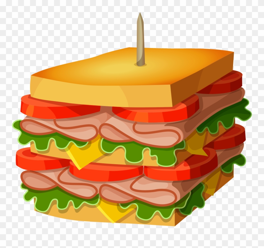 Huge Sandwich Png Vector Clipart Picture.