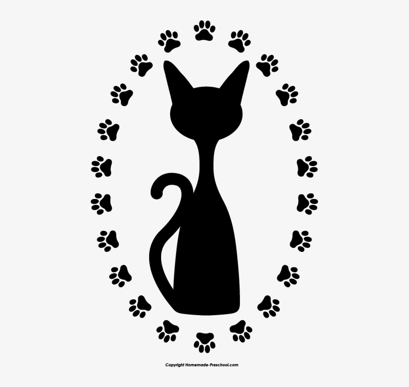 Free Paw Prints Clipart Clip Art Black And White Stock.