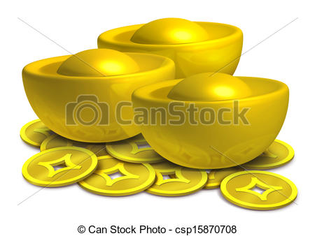 Stock Illustration of Chinese gold cute.