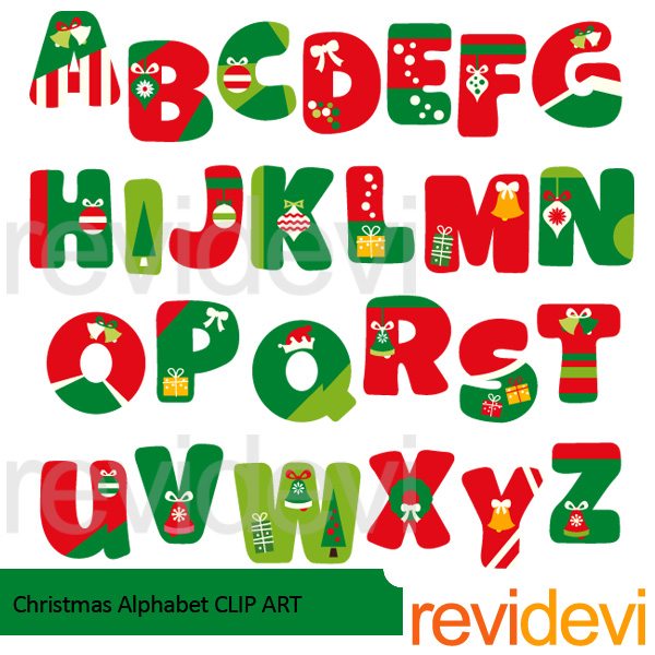 Christmas Alphabet Clipart.