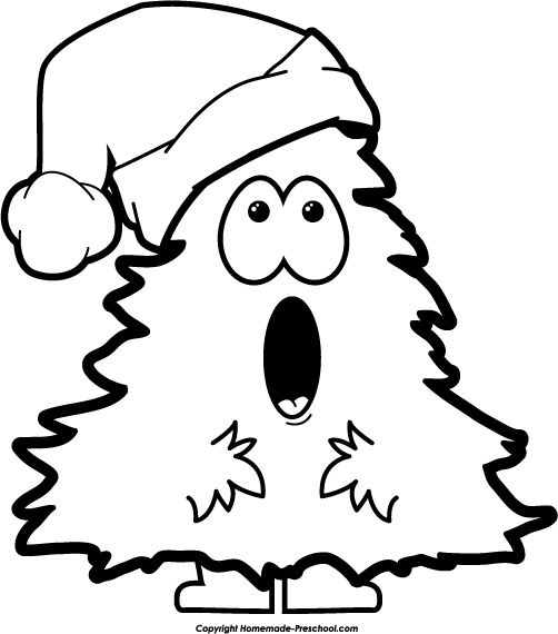 Merry Christmas Black And White Clipart.