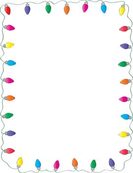 FREE! Retro Holiday Lights Border.