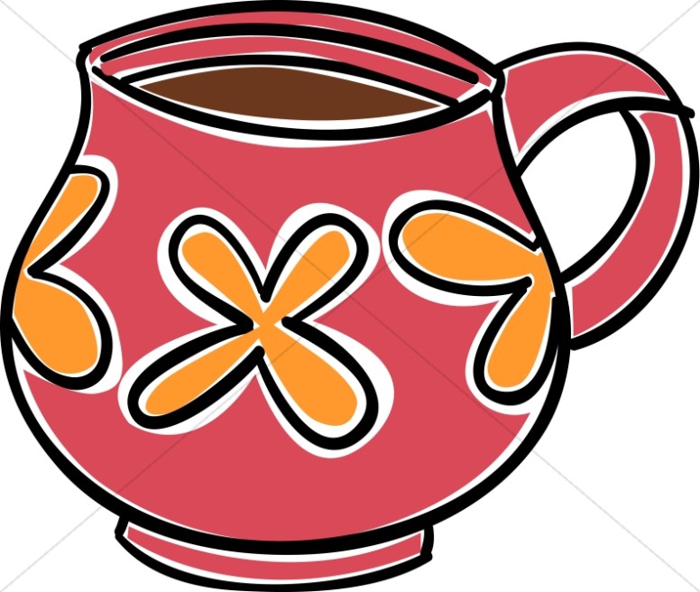 Red and Orange Coffee Mug Clipart.