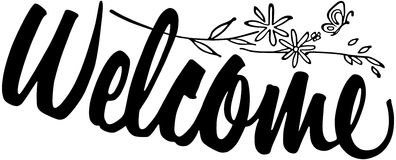 Welcome clipart graphic black white.