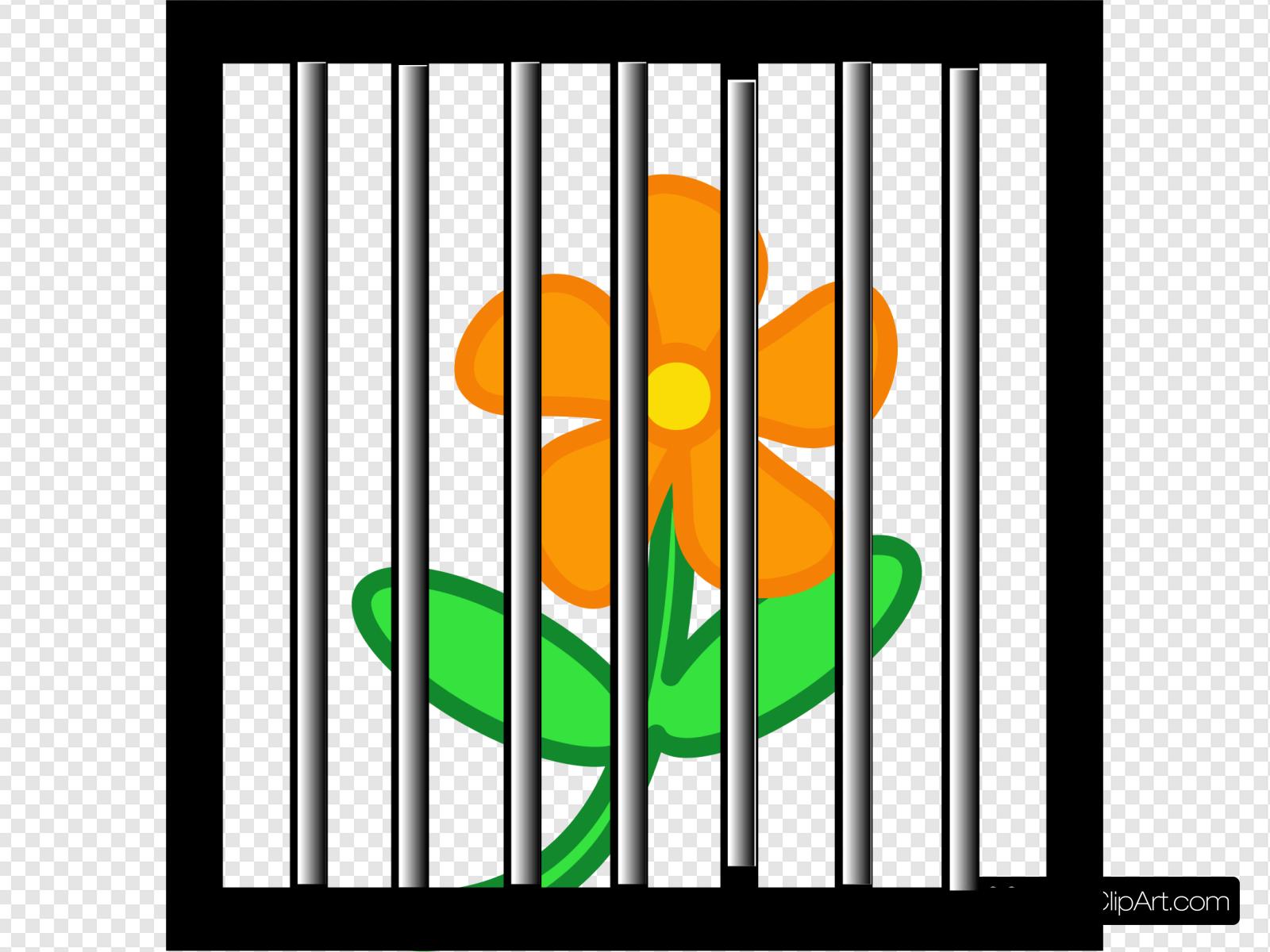 Flower Behind Bars Clip art, Icon and SVG.