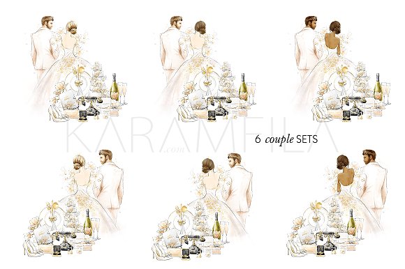 Wedding Clipart Bride & Groom.