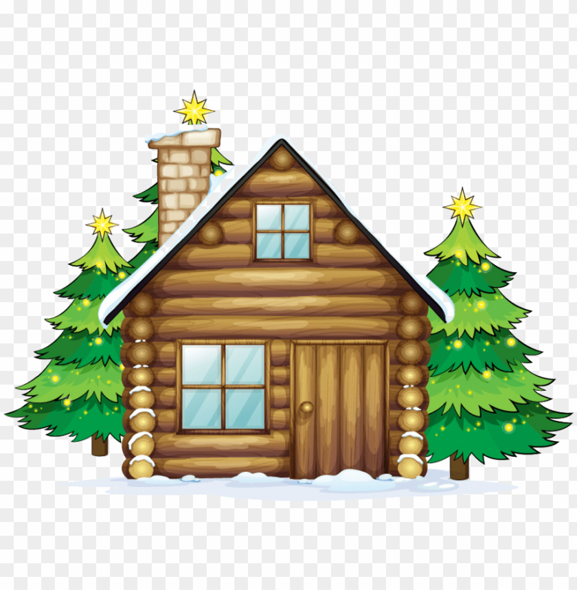 image transparent stock log cabin clipart.