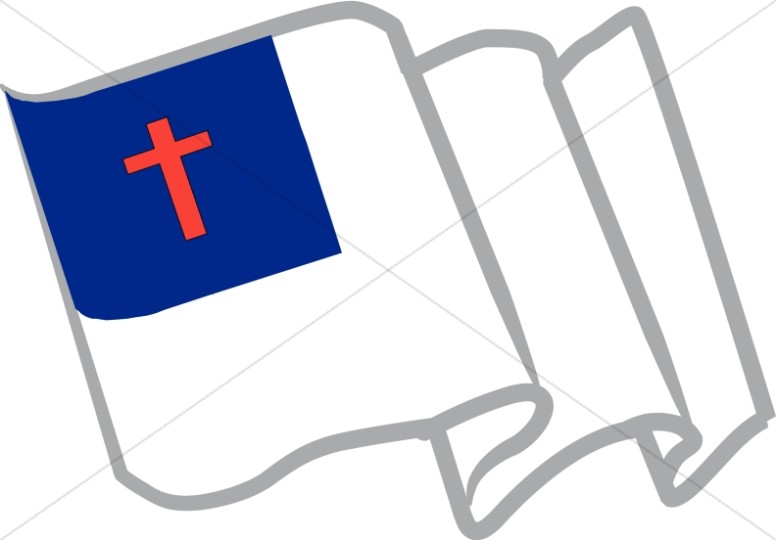 Waving Christian Flag.