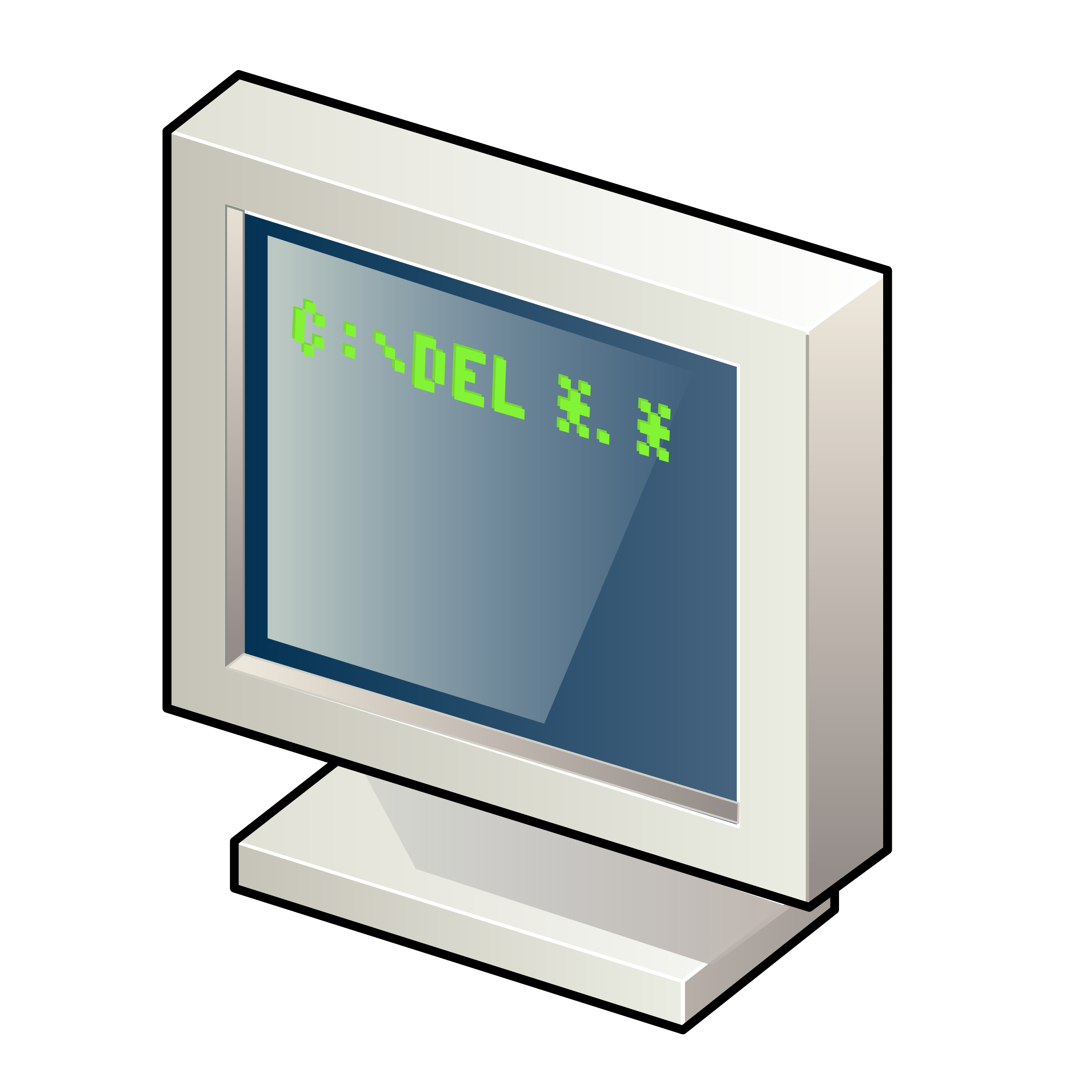 Computer with DOS Screen vector clipart image.