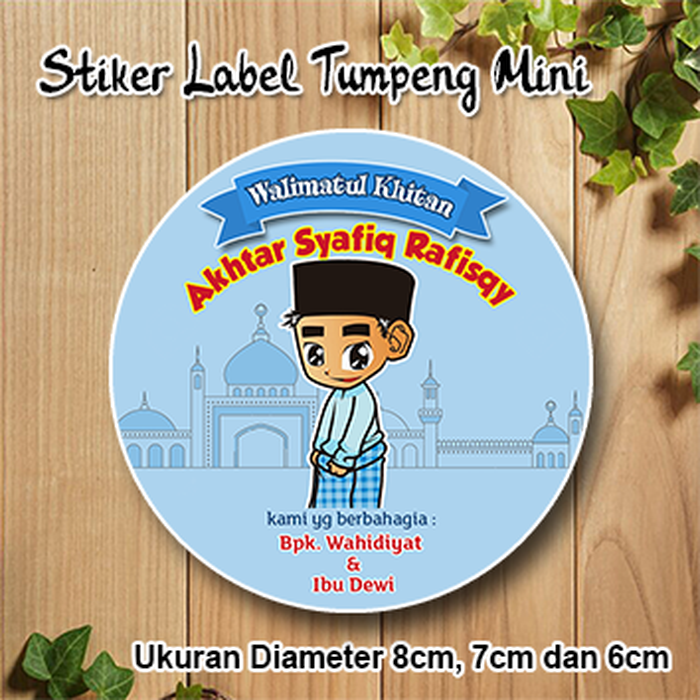 Jual Stiker Label Khitanan Anak Stiker Tumpeng Mini Khitan.