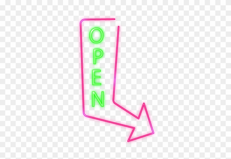 Open Arrow Neon Sign Clipart (#2399274).